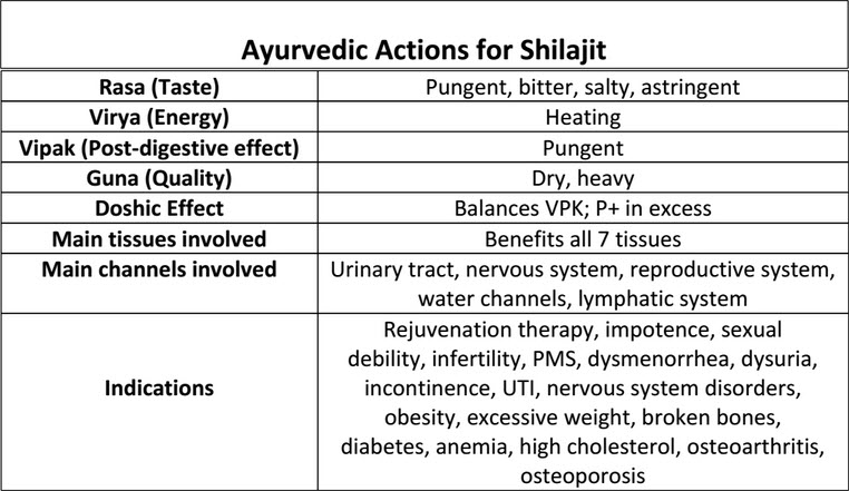 shilajit health properties