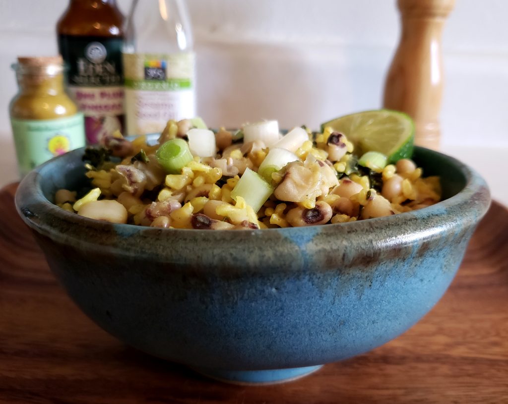 Black Eyed Peas and Kale Rice Bowl Svastha Ayurveda